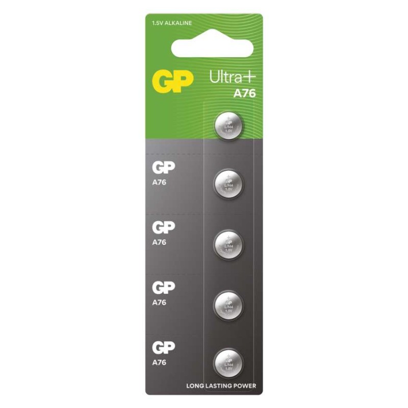 Baterija GP Ultra Plus gumbna alkalna LR44 A76F 5 blister