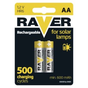 Baterija RAVER SOLAR polnilna HR6 AA 2 blister