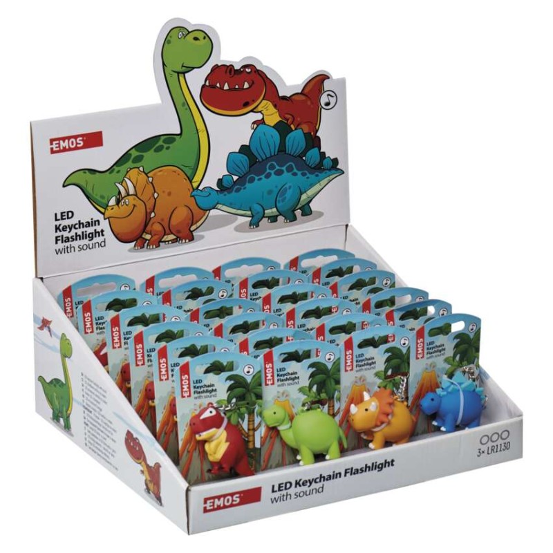 LED obesek/svetilka dinozavri, 3× LR54, box 24 kos, display box - slika 3