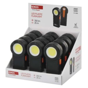 Ročna COB LED svetilka, 3× AAA