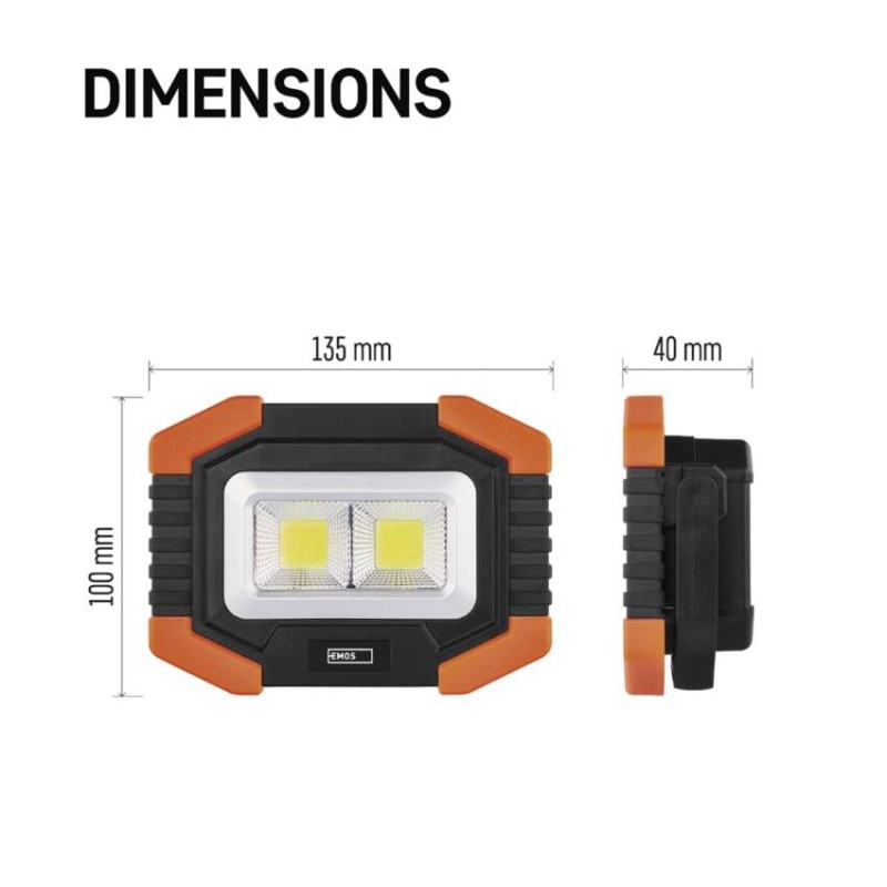 Ročna LED delovna svetilka COB LED, 350 lm, 3×AA - slika 2
