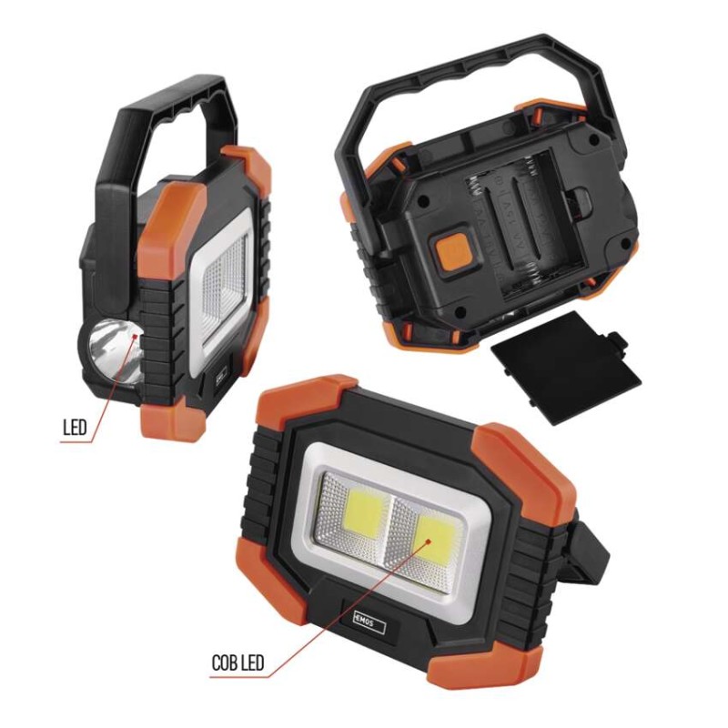 Ročna LED delovna svetilka COB LED, 350 lm, 3×AA - slika 3