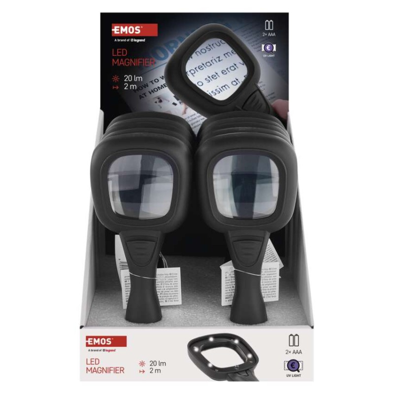 Ročna lupa z LED/UV osvetlitvijo, 10 kosov, škatla - slika 3