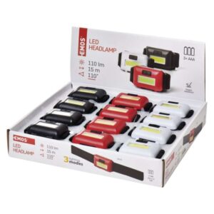 naglavna LED svetilka 1W COB 12 kos, display box