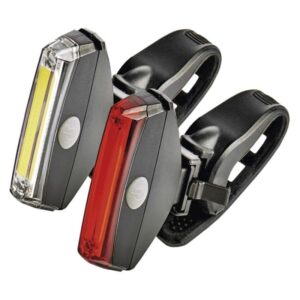 Kolesarska LED svetilka COB, SET, 22 lm, 2×CR2033, spred.+zad.