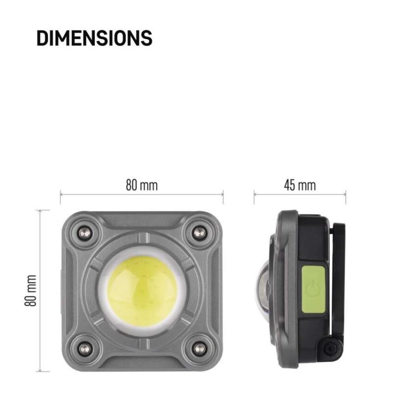 Polnilna LED delovna svetilka COB, 1200 lm, 2000 mAh - slika 2