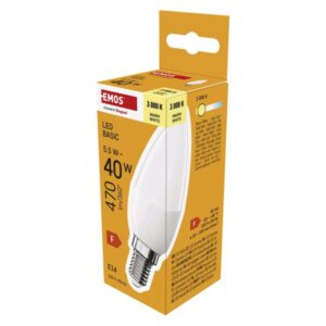 LED žarnica Basic Candle / E14 / 5,5 W (40 W) / 470 lm / Toplo bel