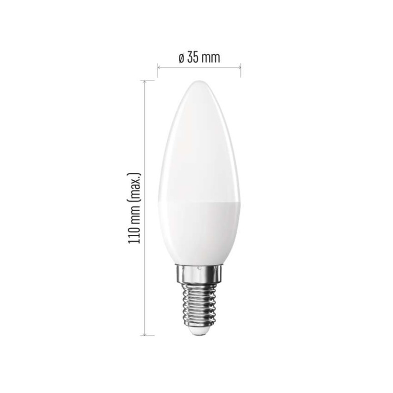 LED žarnica Basic Candle E14 / 8,8 W (60 W) / 806 lm / Toplo bel - slika 2