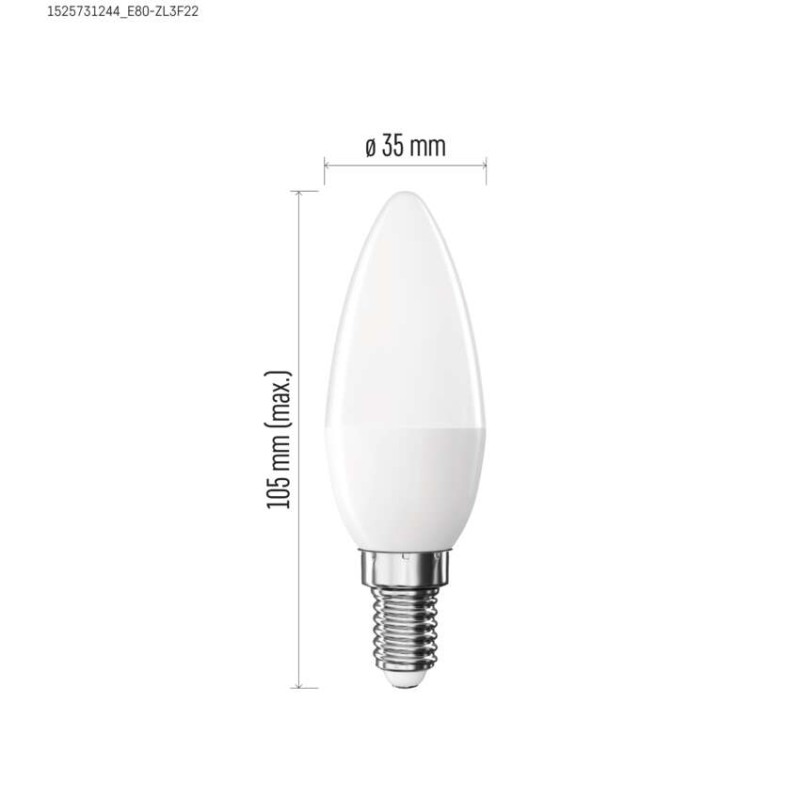 LED žarnica Basic Candle / E14 / 5,5 W (40 W) / 470 lm / Nevtralna bela - slika 2
