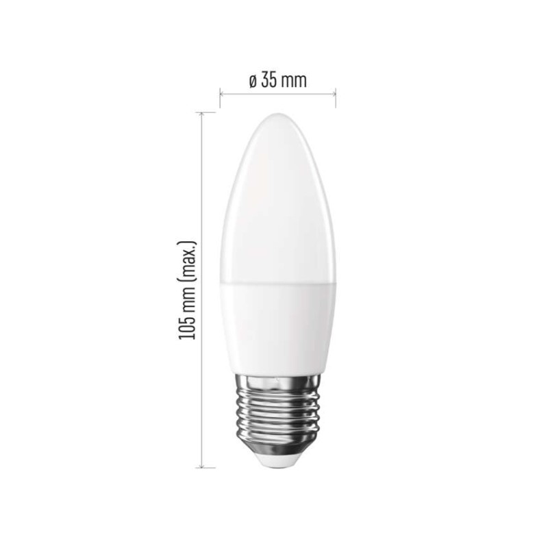 LED žarnica Basic Candle / E27 / 5,5 W (40 W) / 470 lm / Toplo bel - slika 2