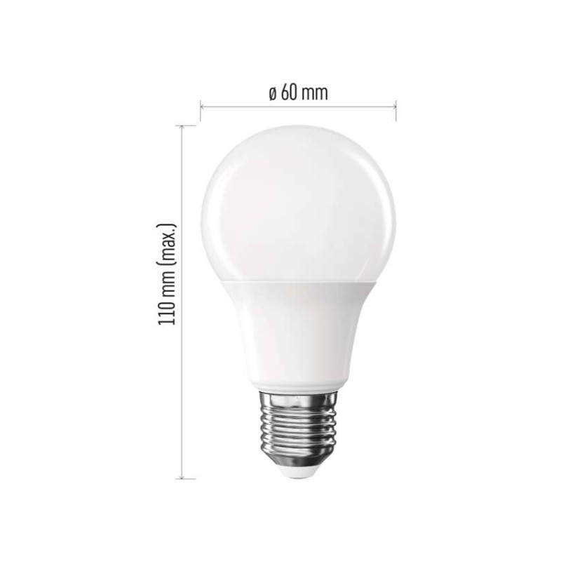 LED žarnica Basic A60 / E27 / 8,8 W (60 W) / 806 lm / Toplo bel - slika 2