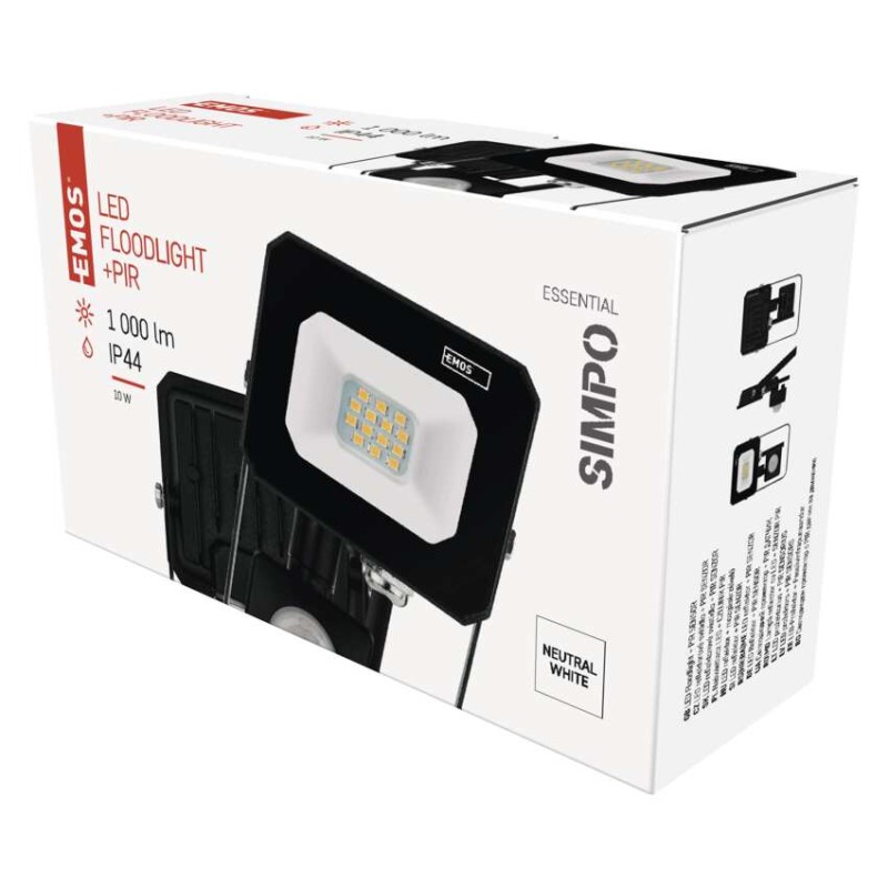 LED reflektor SIMPO PIR 10 W nevtralna bela