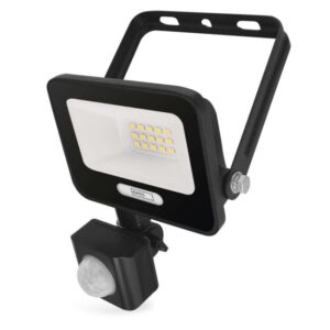 LED reflektor GLARO PIR 10 W, črni, IP54, 1000 lm, nevtralna bela