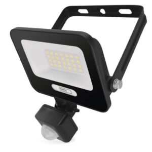 LED reflektor GLARO PIR 20 W, črni, IP54, 2000 lm, nevtralna bela