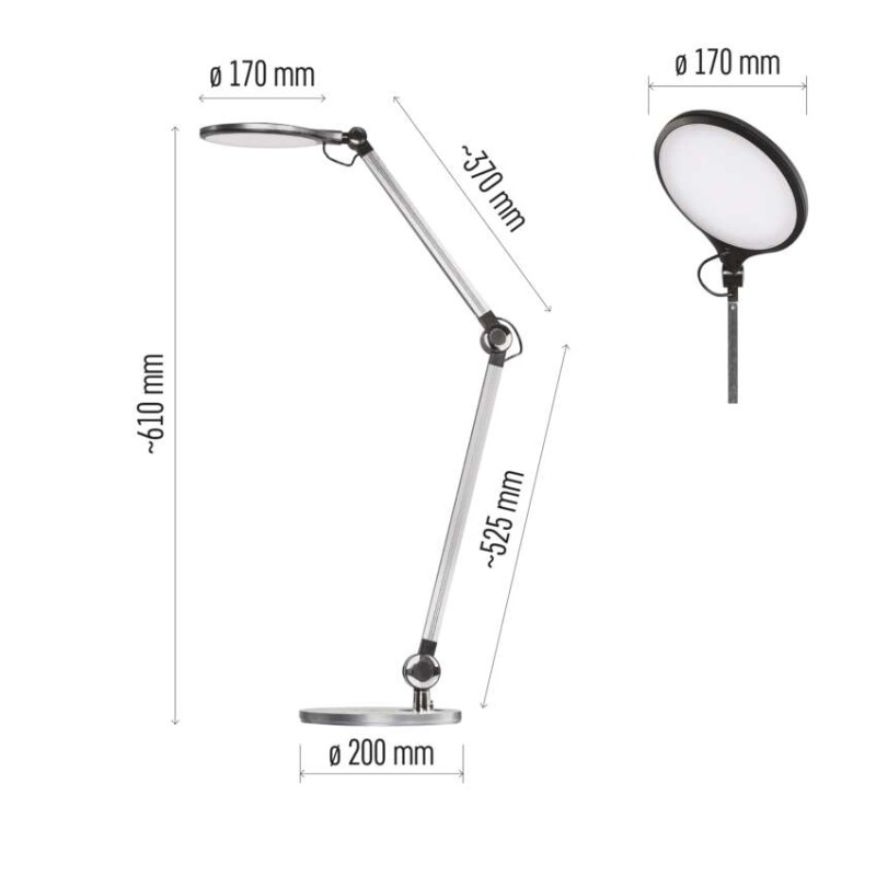 Namizna LED svetilka KAREN siva - slika 3