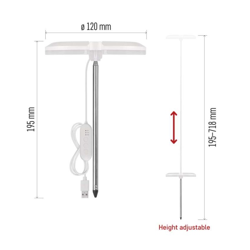 LED svetilka za rastline, polni spekter, 39 LED diod, notranja, časovnik, zatemnljiva - slika 3