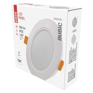 LED vgradno svetilo RUBIC, okroglo, belo, 9W, nevtralno bela