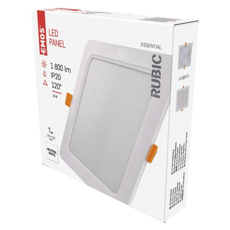 LED vgradno svetilo RUBIC, okroglo, belo, 18W, nevtralno bela