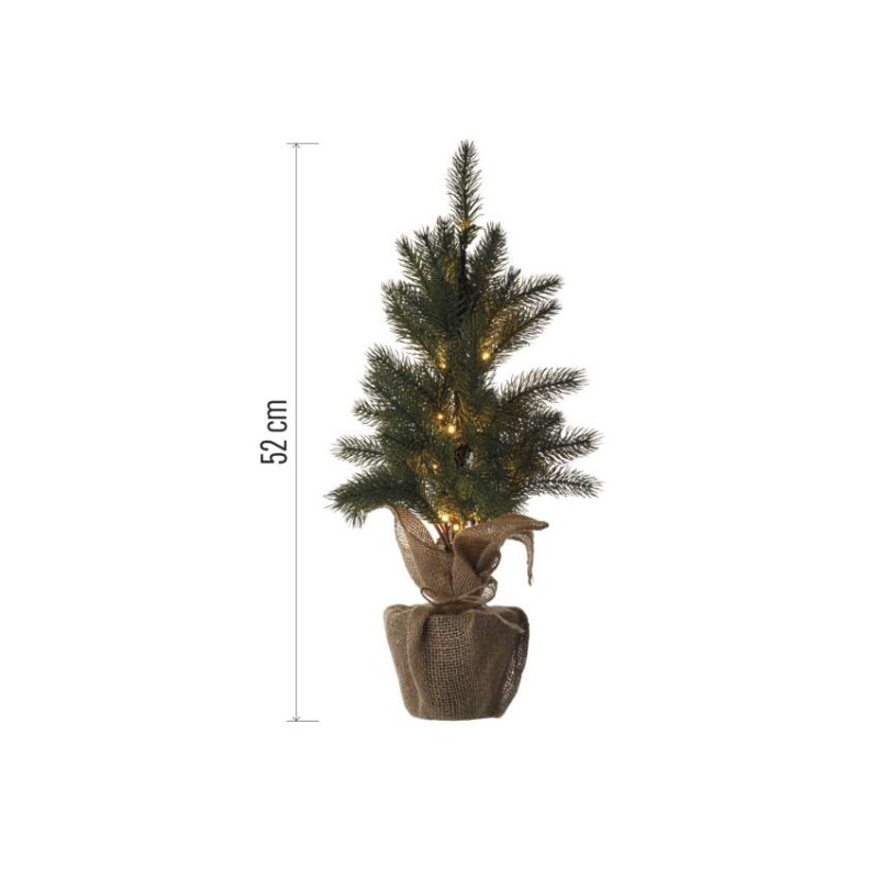 LED božična jelka, 52 cm, 3x AA, notranja, topla bela, časovnik - slika 3