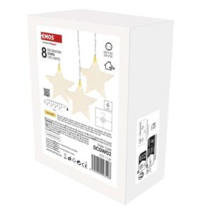 LED božični zastor – zvezde, 45x84, zunanji in notranji, topla bela