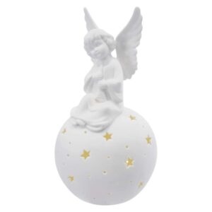 Keramični angel LED, 29 cm, 2x AA, notranje, topla bela
