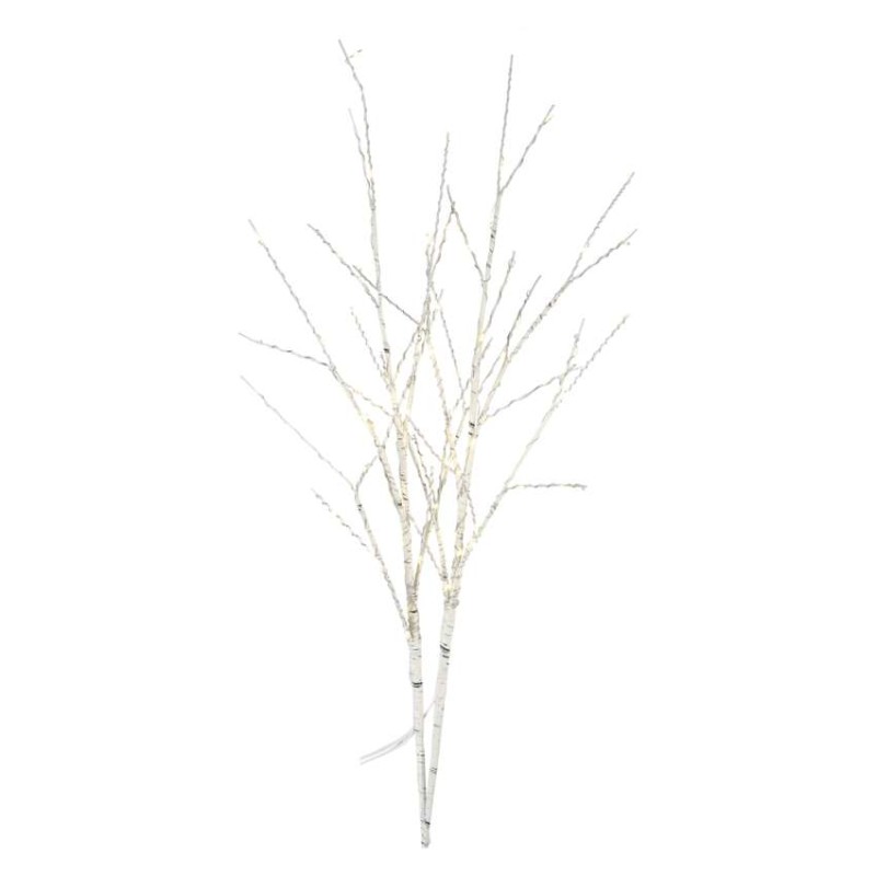 LED dekoracija - 2x brezove veje, 60 cm, 3x AA, zunanja in notranja, toplo bela, časovnik - slika 2