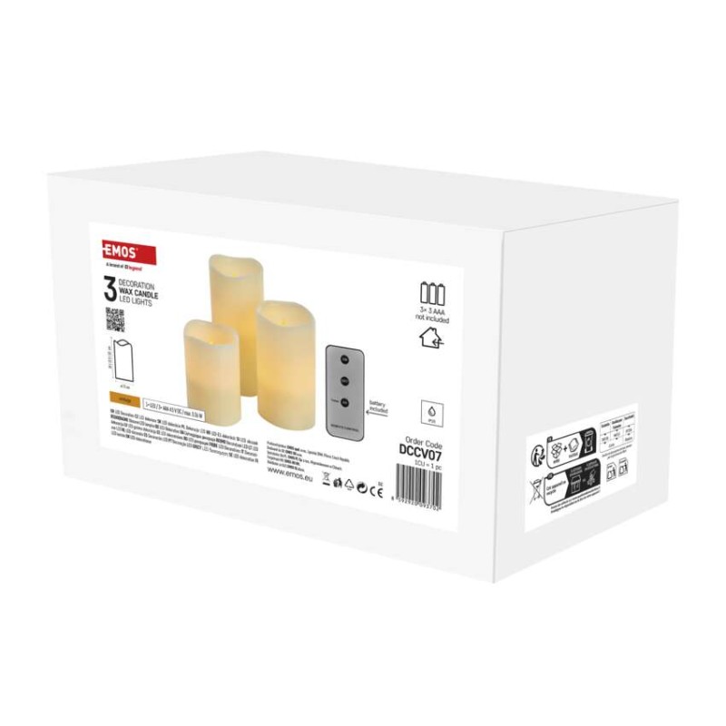 LED dekoracija – 3x voščena svečka, 3x 3x AAA, notranja, vintage, upravljalnik - slika 2