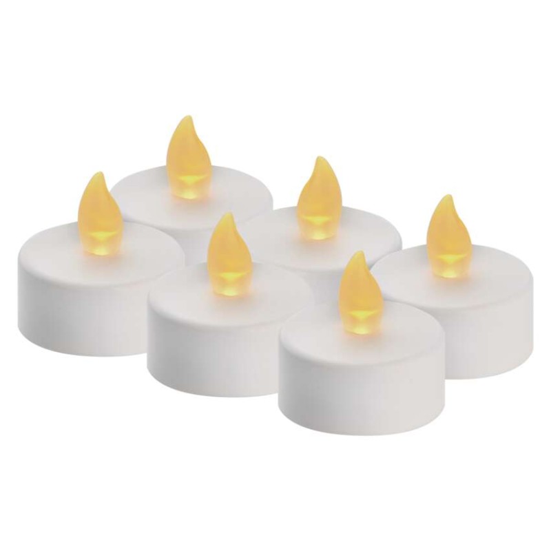 LED dekoracija – 6x čajna svečka bela, 6x CR2032 , notranja, vintage
