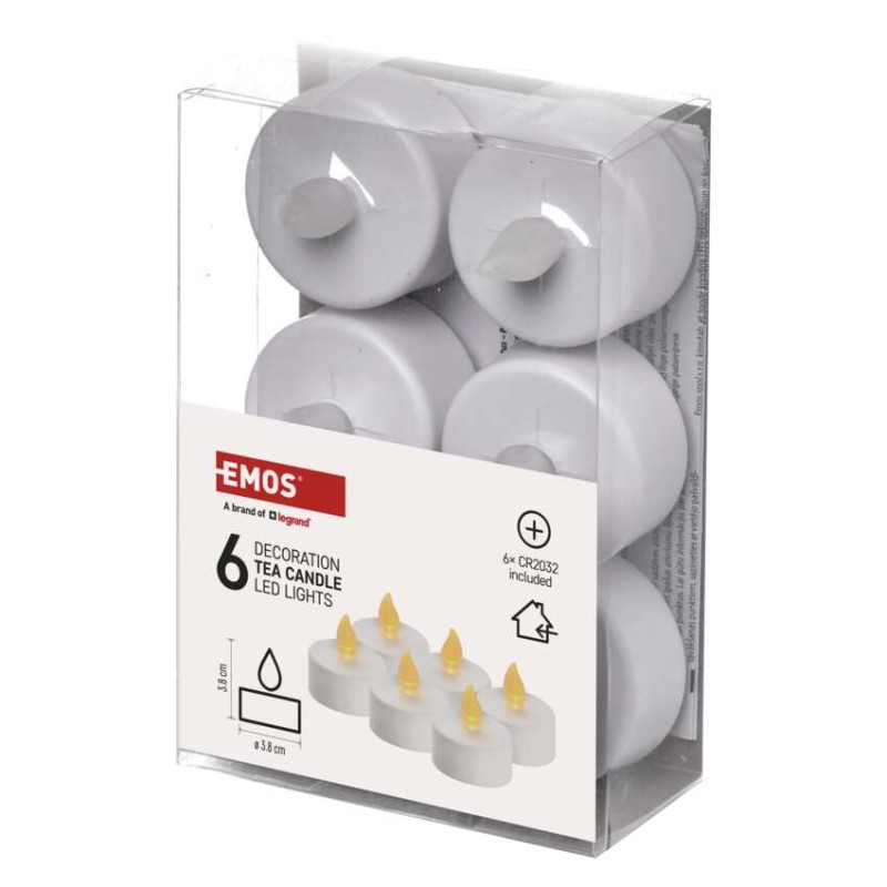 LED dekoracija – 6x čajna svečka bela, 6x CR2032 , notranja, vintage - slika 3