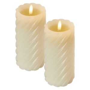 LED dekoracija – voščena svečka, 17 cm, 2x AAA, notranja, toplo bela, 2 kosa, časovnik