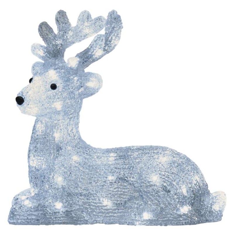 LED božični jelenček, 27 cm, zunanji in notranji, hladna bela, časovnik - slika 2
