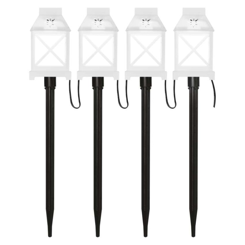 LED dekoracija – svetleče vbodne laterne, zunanje in notranje, hladna bela - slika 2