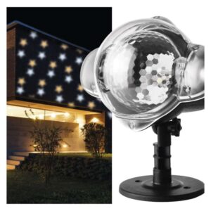 LED božični projektor – zvezdice, zunanji in notranji, topla/hladna bela