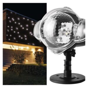 LED božični projektor – padajoče snežinke, zunanji in notranji, bela