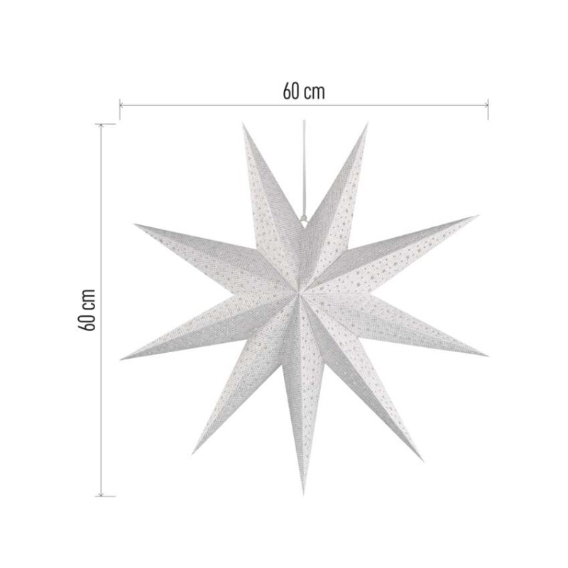 LED papirnata zvezda za obešanje, 60 cm, notranja - slika 3
