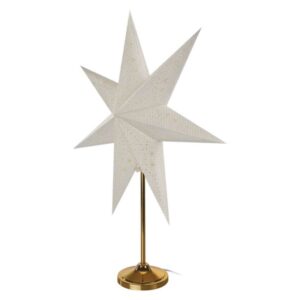 LED papirnata zvezda z zlatim stojalom, 45 cm, notranja
