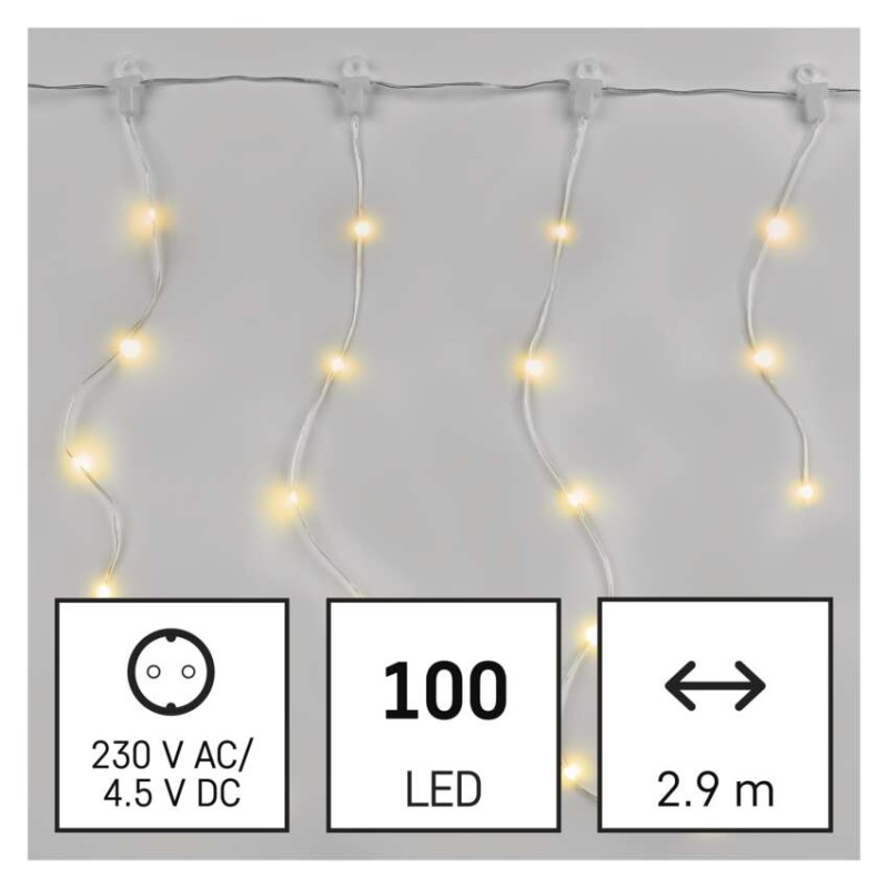 LED božična drop veriga – ledene sveče, 2,9 m, zunanja in notranja, topla bela, programi - slika 3