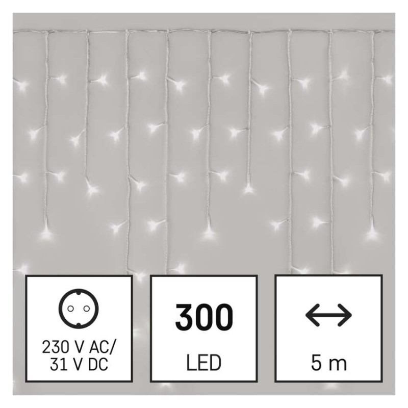 LED božične ledene sveče, 5 m, zun. in not., hladna bela, upravljalnik, programi, časovnik - slika 3