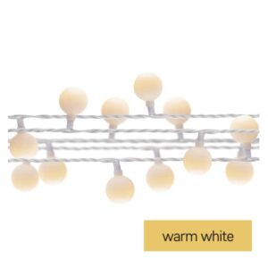 LED svetlobna cherry veriga – kroglice 2,5 cm, 4 m, zun. in notr., topla bela, časovnik