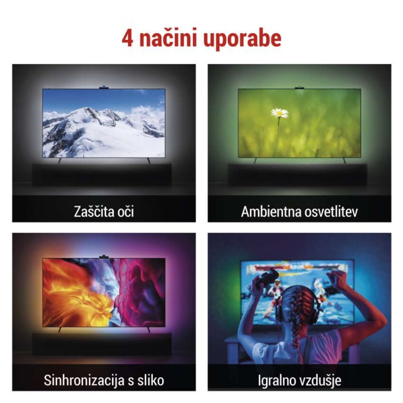 GoSmart Ambientna LED RGB osvetlitev za TV 55“ (139 cm) - slika 3