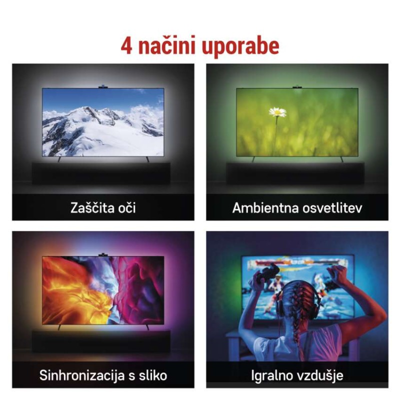 GoSmart Ambientna LED RGB osvetlitev za TV 75“ (189 cm) - slika 3