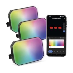 GoSmart zunanji LED reflektor, začetni komplet, 3 deli, 14 W, RGBIC zatemnilni, WiFi