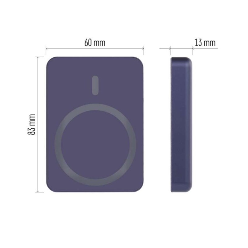 EMOS powerbank WI 522, 5 000 mAh, 20 W+Wireless, modra - slika 3