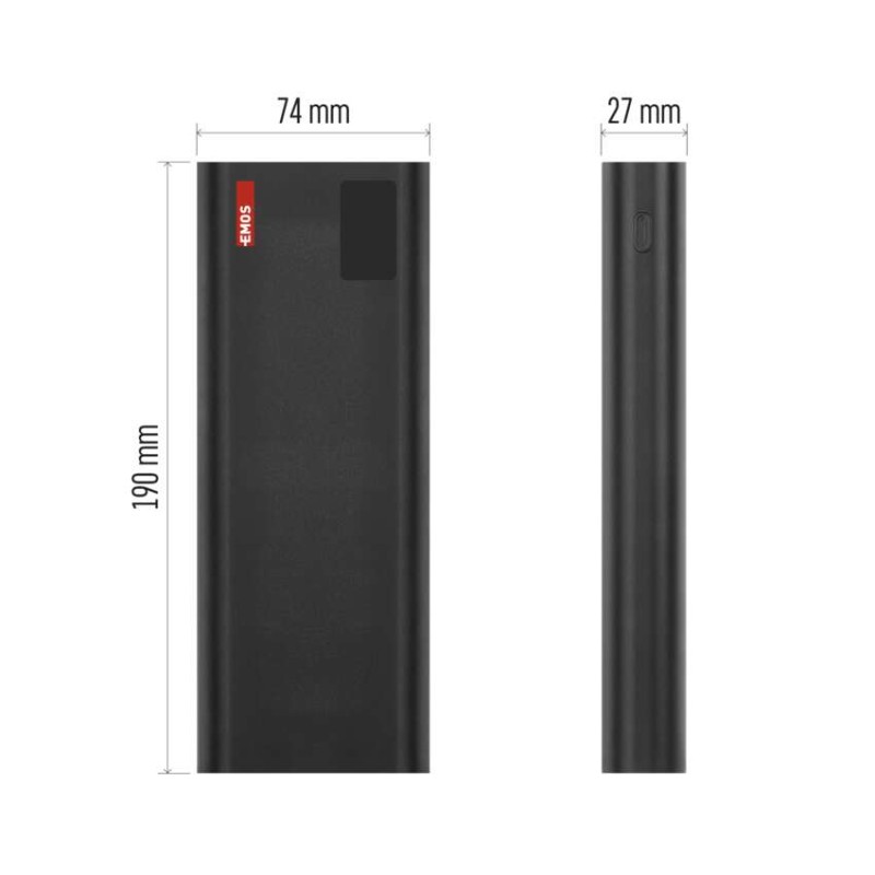 EMOS NTBF30 powerbank, 27 000 mAh, 100 W PD, črni - slika 3