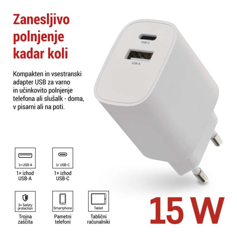USB polnilec hišni BASIC 15 W max. - slika 3
