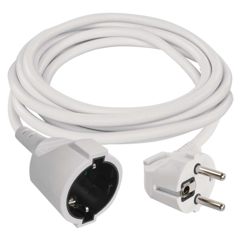 Podaljšek 3 m / 1 vtičnica / beli / PVC / 1,5 mm2