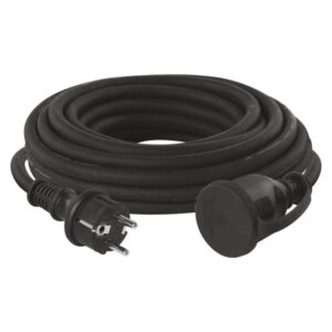 Zunanji podaljšek 10 m / 1 vtičnica / črni / guma-neopren / 250 V / 2,5 mm2