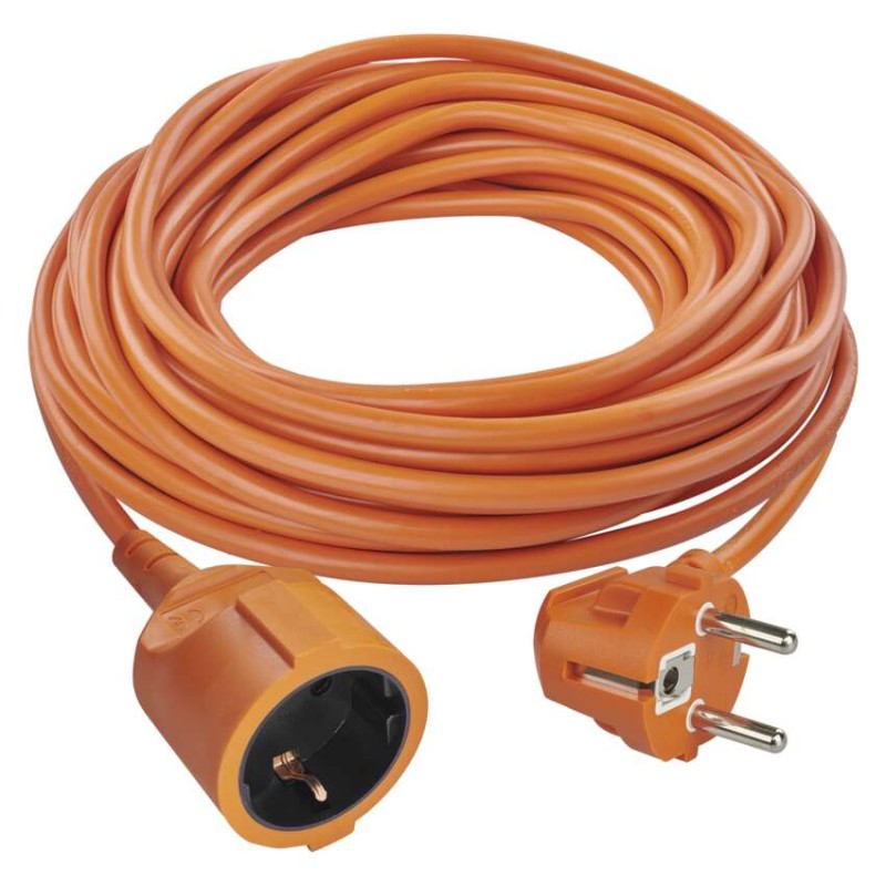 Podaljšek 15 m / 1 vtičnica / oranžni / PVC / 250 V / 1,5 mm2