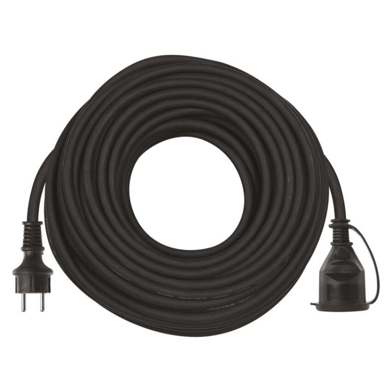 Zunanji podaljšek 30 m / 1 vtičnica / črni / guma-neopren / 250 V / 1,5 mm2 - slika 2