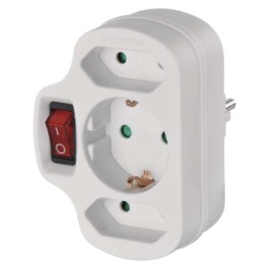 Delilec 2× euro + 1× schuko s stikalom